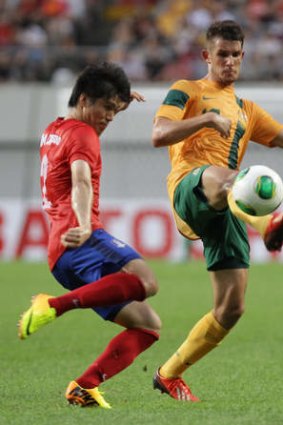 Sharp feet: Socceroos midfielder Dario Vidosic.
