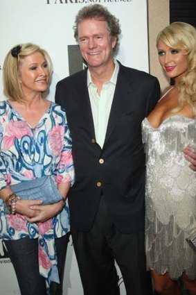 Paris Hilton with her parents Rick and  Kathy Hilton at a screening of the documentary "Paris, Not France" in 2009.