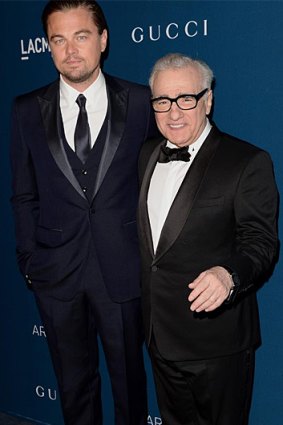 DGA nominated director Martin Scorsese (right) with <i>Wolf of Wall Street</i> star Leonardo di Caprio.