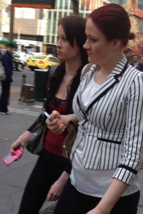 Jessica Croucher (right) outside court.