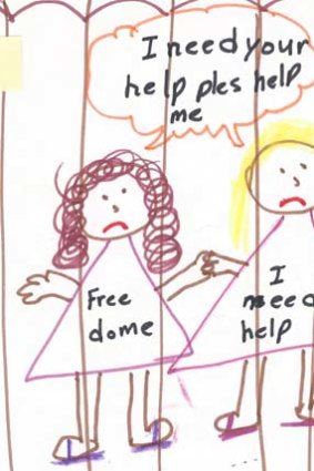 Cry for help: Another drawing by a child in detention.