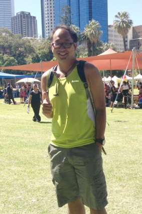 Leo Lau, from Hong Kong, celebrating Australia Day for the first time.