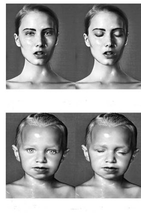 Eyes have it: Eloise (top) and Liam were among the sitters for Michele Aboud's photography at Black Eye gallery.