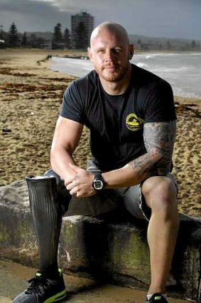 Fearless ... shark attack victim, navy clearance diver Paul de Gelder at Collaroy Beach.
