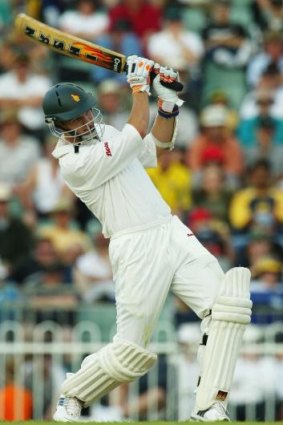 Testing times: Mark Vermeulen hits out for Zimbabwe on a tour match in Perth in 2003.
