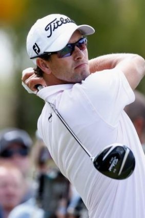 Adam Scott in action during the second round of the World Golf Championships-Cadillac Championship in March 2014.