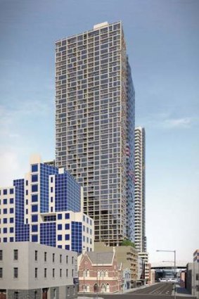 The proposal for 605 Lonsdale Street, which neighbour Peter Iwaniuk, owner of the Men's Gallery and six other city properties, opposes.