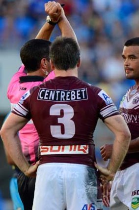 Charged: Manly's Richie Fa'aoso.
