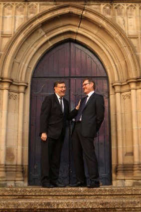 Similar: Candidates for the job of Anglican Archbishop of Sydney Glenn Davies, left, and Rick Smith.