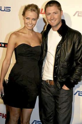 Clarke with former girlfriend Lara Bingle.