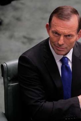 Not amused ... Tony Abbott.