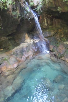 The crystal clear waters of the Blue Pool.