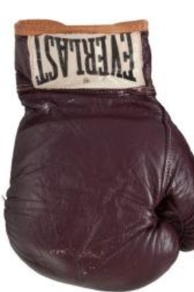 The gloves Ali wore during the first fight against Frazier.