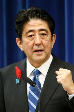 Anger: Japanese Prime Minister Shinzo Abe.
