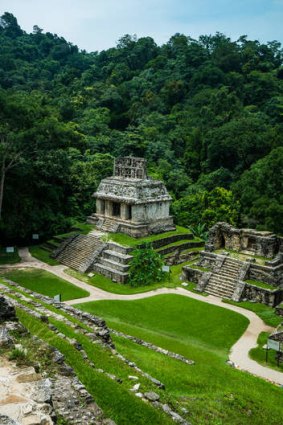 A Mayan pyramid at Palenque.