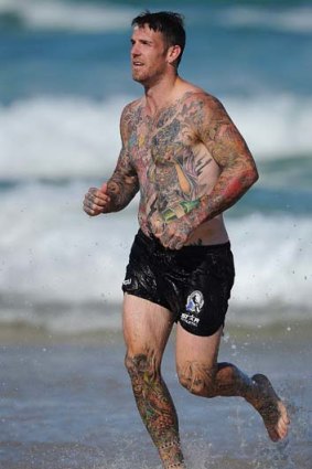 Dane Swan at a Collingwood training session on the Gold Coast.