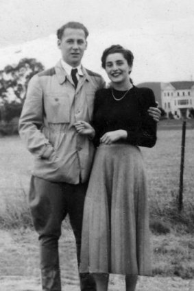 After the war: Maria Scheffer with her first husband, John Dalton, in 1952.