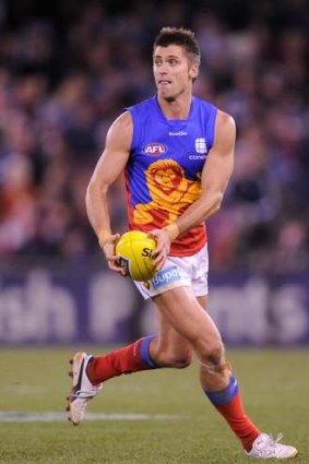 Iron Lion: Brisbane's Simon Black in action at Etihad Stadium.