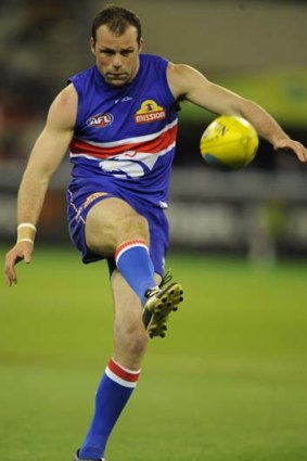Target man: Brad Johnson booted 558 goals for the Bulldogs.