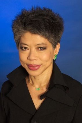 At the helm: Lee Lin Chin at the SBS newsdesk.
