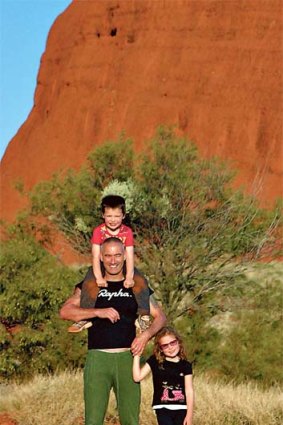 Big heart ... Anthony Field loves to share the spirit of Uluru with his kids.
