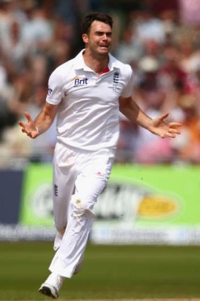 On a roll: England's James Anderson decimated the Australian tail.