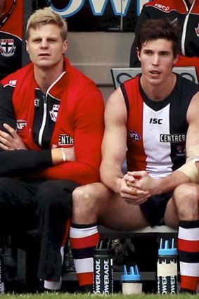 Benched: Saints captain Nick Riewoldt and Lenny Hayes.