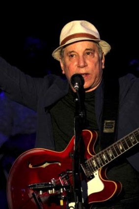 American songwriter and producer Paul Simon.