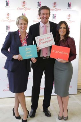 Bowled over: Tanya Plibersek, Glenn McGrath and Sara Leonardi-McGrath.