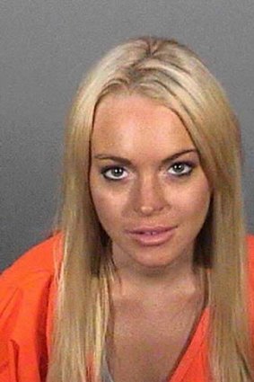 Jailbird ... Lindsay Lohan in her prison-issue jumpsuit.