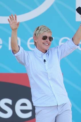 Mass appeal: Ellen DeGeneres at the taping of one of her Sydney shows.
