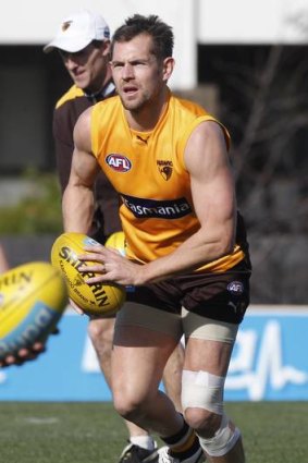 Luke Hodge during a Hawk's training session at Waverley Park.
