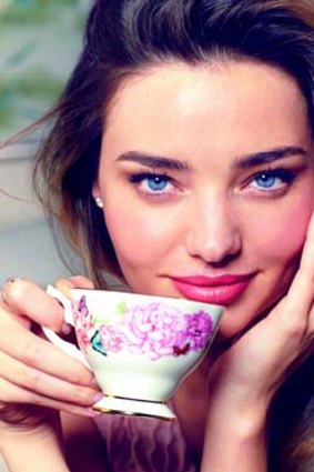 Shall we have tea? Miranda Kerr, the face of Royal Doulton’s Royal Albert crockery range.