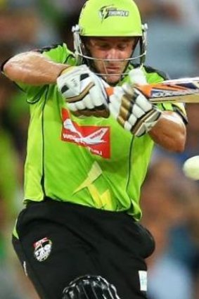 Miserable Mumbai start: Mike Hussey pictured during his stint with the Sydney Thunder.