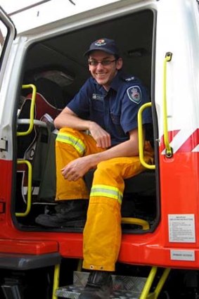 Dedicated to his community &#8230; Damien Karwaj in his Rural Fire Service uniform.