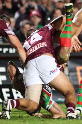 Punished: Manly's Richie Fa'aoso will miss eight weeks for his treatment of Greg Inglis.