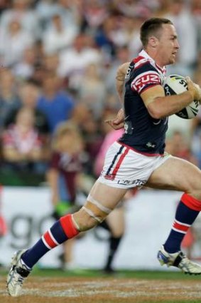 Streaking ahead: James Maloney of the Roosters.
