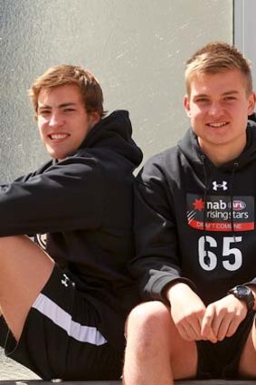 Best mates Jack Viney and Oliver Wines at the AFL draft combine.