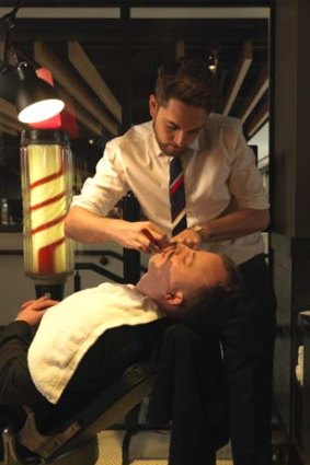 The old-fashioned barber shop at QT Canberra.