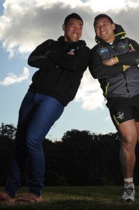 Canberra Raiders players and brothers (L) John Papalii and (R) Josh Papalii.
