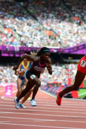 Inspirational ... Saudi Arabia's Sarah Attar sets off in the 800m.