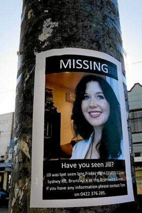 A sign on the coner of Hope St and Sydney Rd, Brunswick where Jill Meagher went missing on Saturday night.