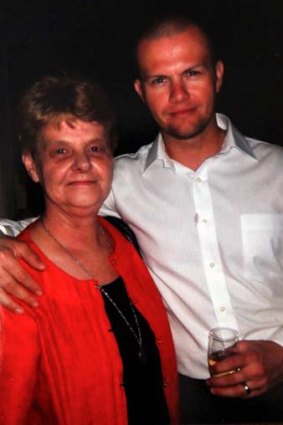Brett Wood with his mother Alison Jones just before he was deployed to Afghanistan.