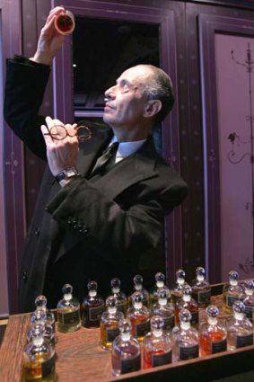 Perfumer Serge Lutens at work.