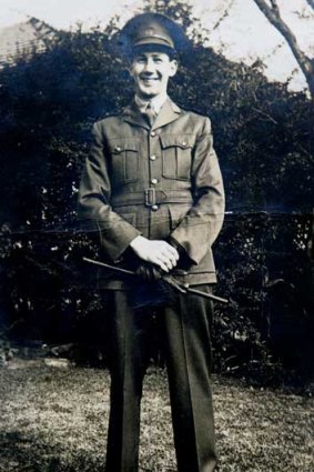 Alan Moore as a young man in uniform.