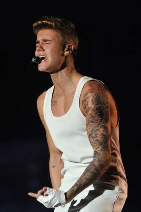 Justin Bieber during his Australian tour in December 2013.