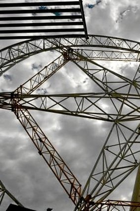 Round and round: the rim of the rebuilt Southern Star Observation Wheel was completed today.