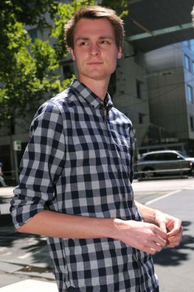 Daniel Dobson leaves Melbourne Magistrates Court on Thursday.