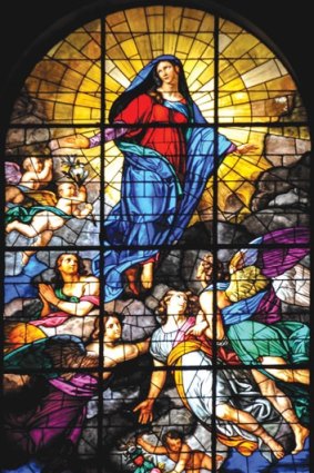 Duomo di Milano's Virgin Mary stained-glass window.