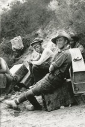 Men of the 6th Field Battery stop for a rest.